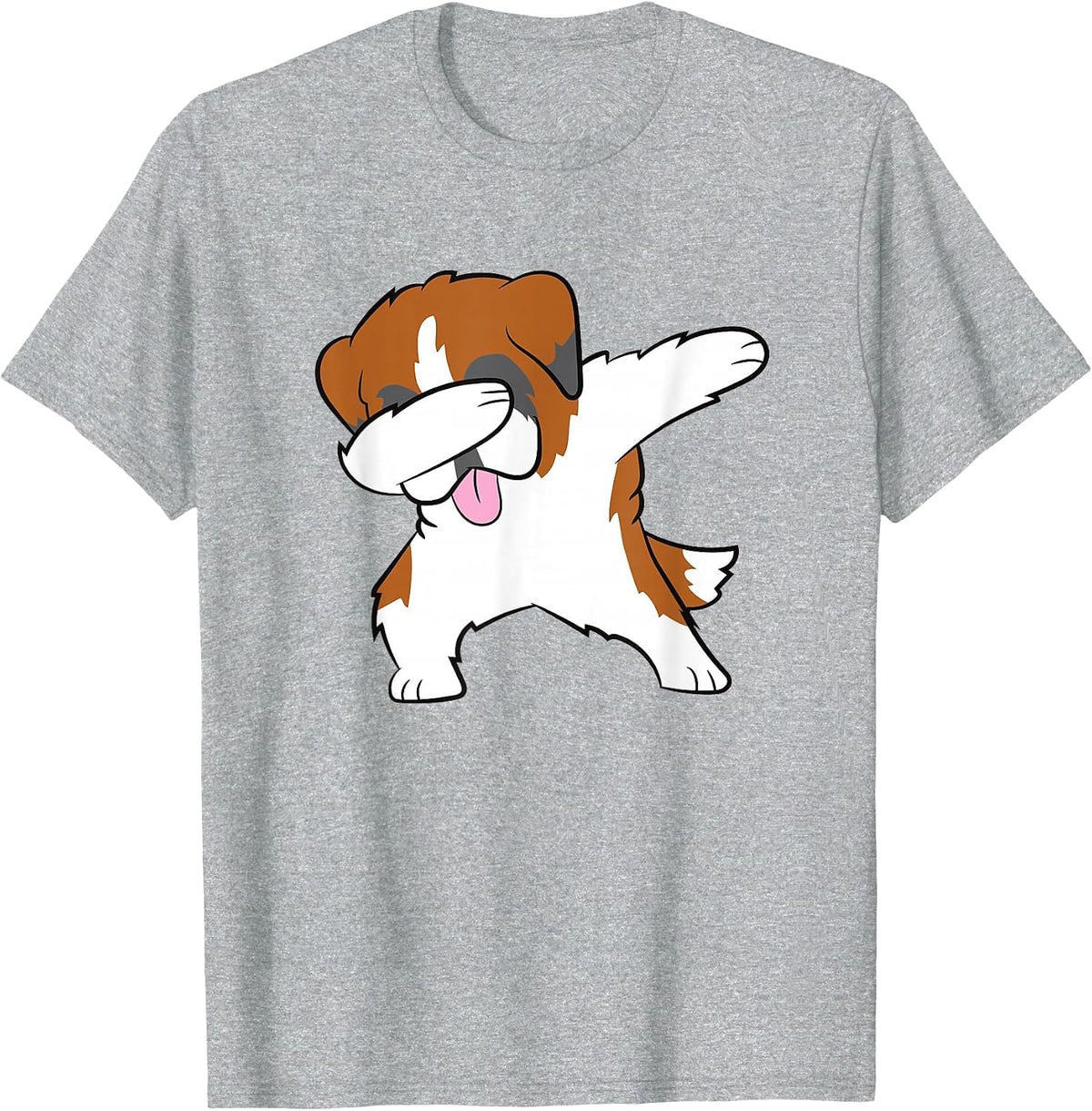 Polka Dot Saint Bernard T-Shirt - Heather Grey