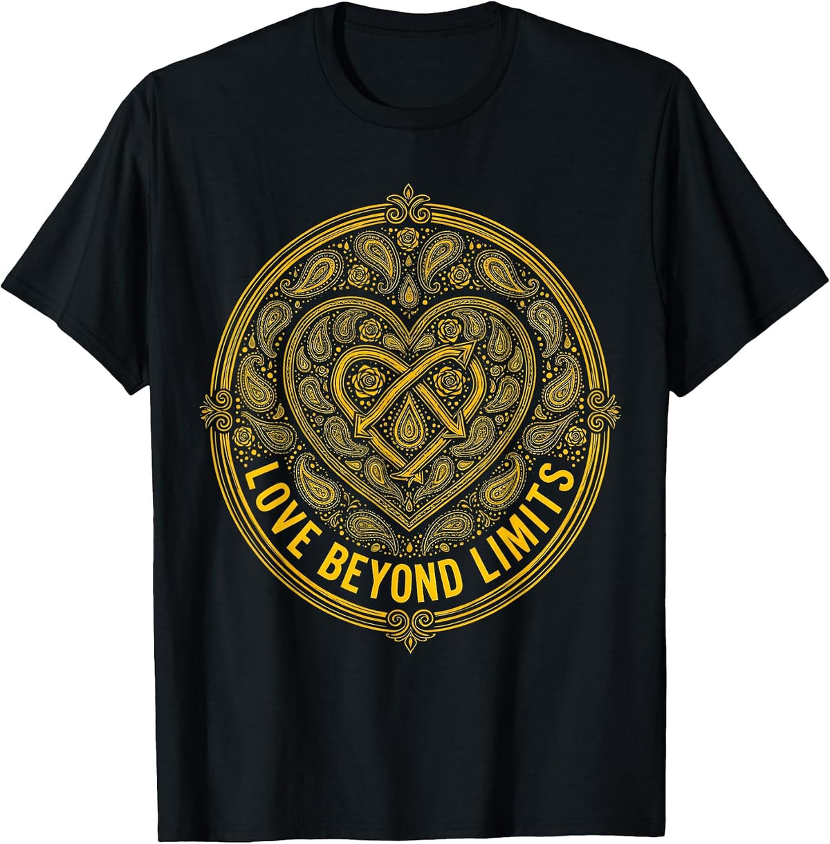 Men's Love Beyond Limits Down Syndrome Awareness Design T-Shirt - Black