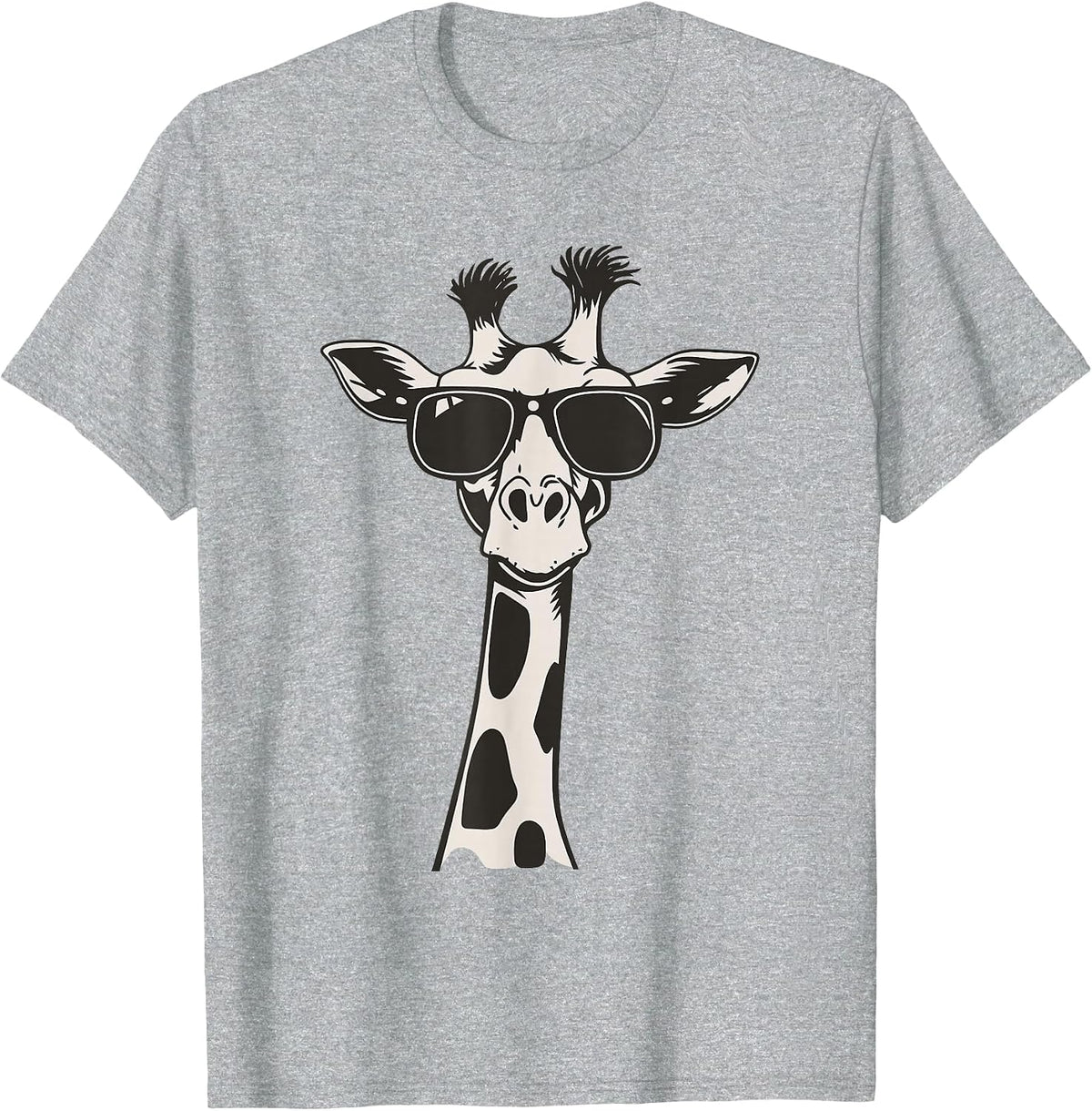 Cool Giraffe with Sunglasses T-Shirt - Heather Grey