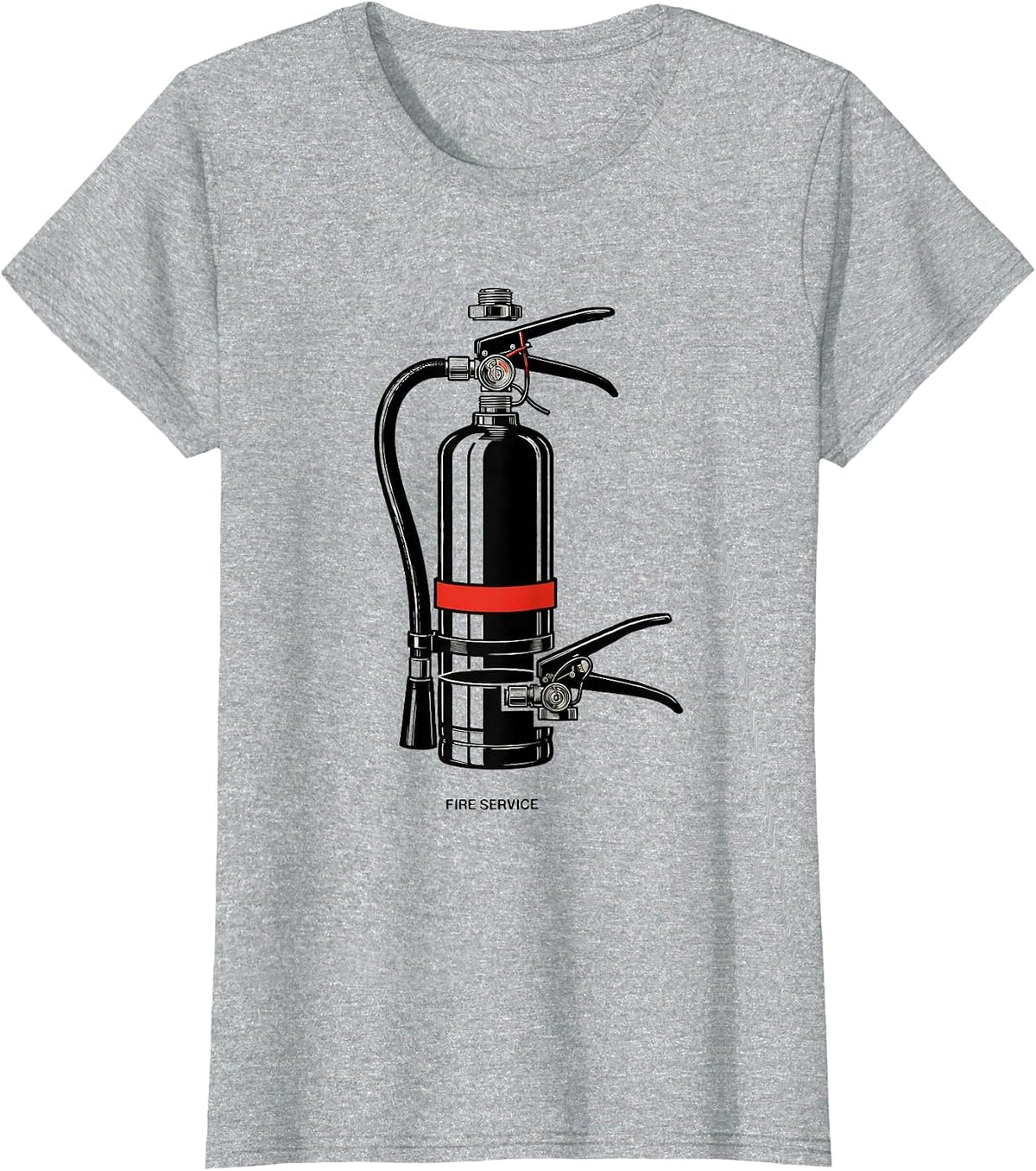 Fire Service Exploded View Technical Firefighter Humor Gift T-Shirt - Heather Grey