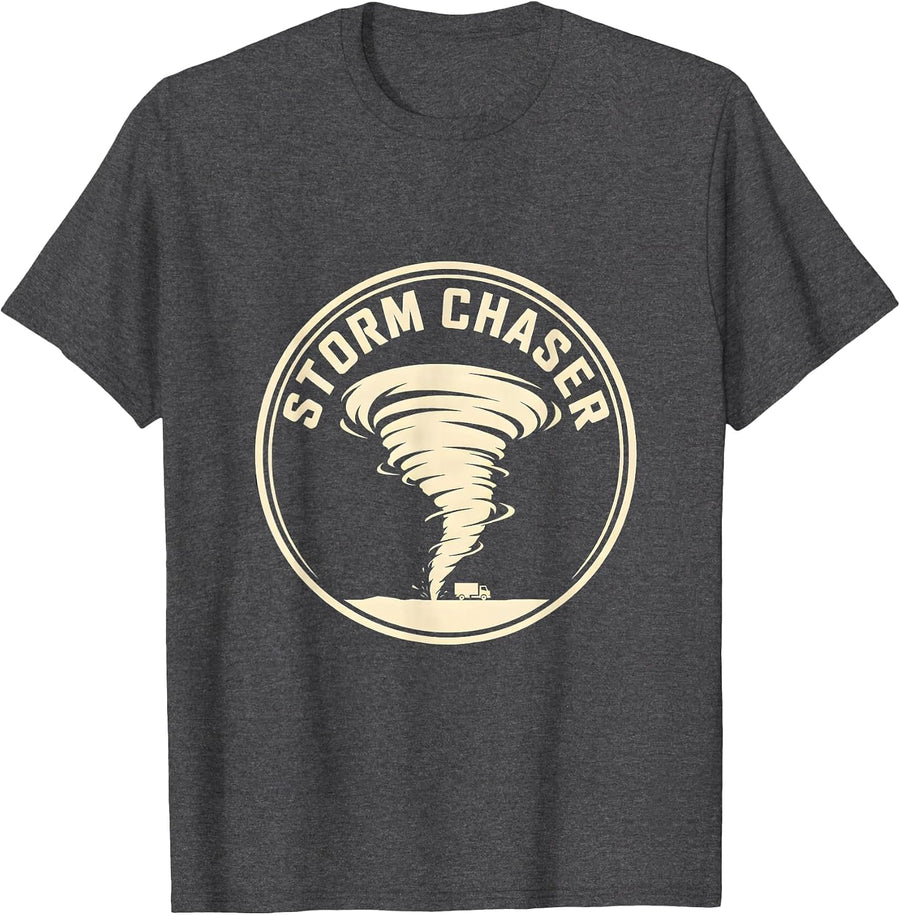 Men's Storm Chaser Meteorologist Weather Enthusiast Tornado Chaser T-Shirt - Dark Heather Grey
