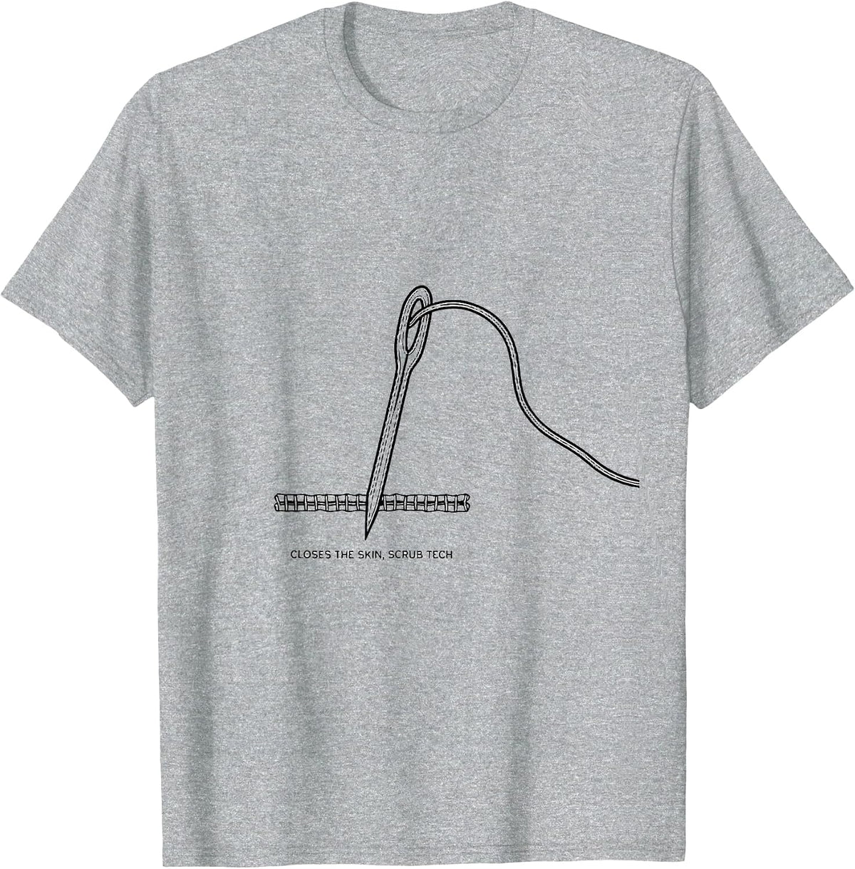 Men's Closes The Skin Scrub Tech Surgical Technologist T-Shirt - Heather Grey