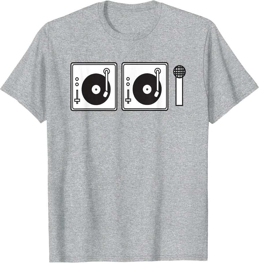 2 Turntables and a Microphone T-Shirt T-Shirt - Heather Grey