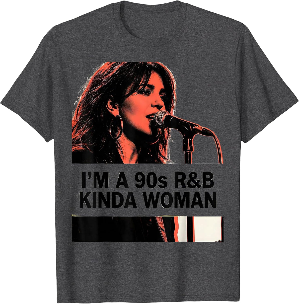 I'm A 90s R&B Kinda Woman Retro Music Fan Throwback T-Shirt - Dark Heather Grey