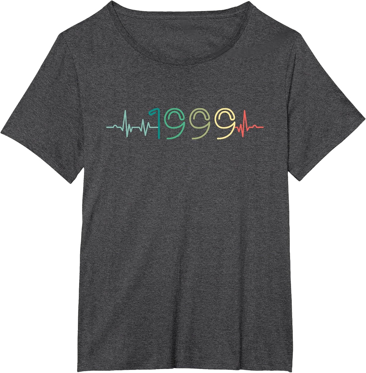 Twenty One 90s 21 Years Olds 1999 Heartbeat 21st Birthday T-Shirt - Dark Heather Grey
