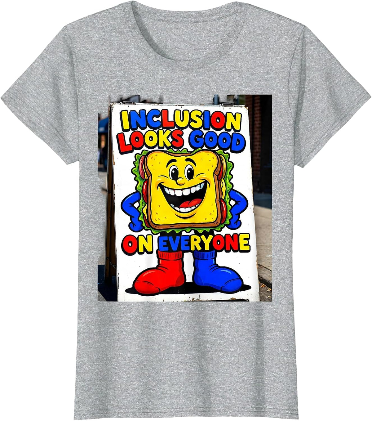 Inclusion Looks Good On Everyone Down Syndrome Awareness T-Shirt - Heather Grey
