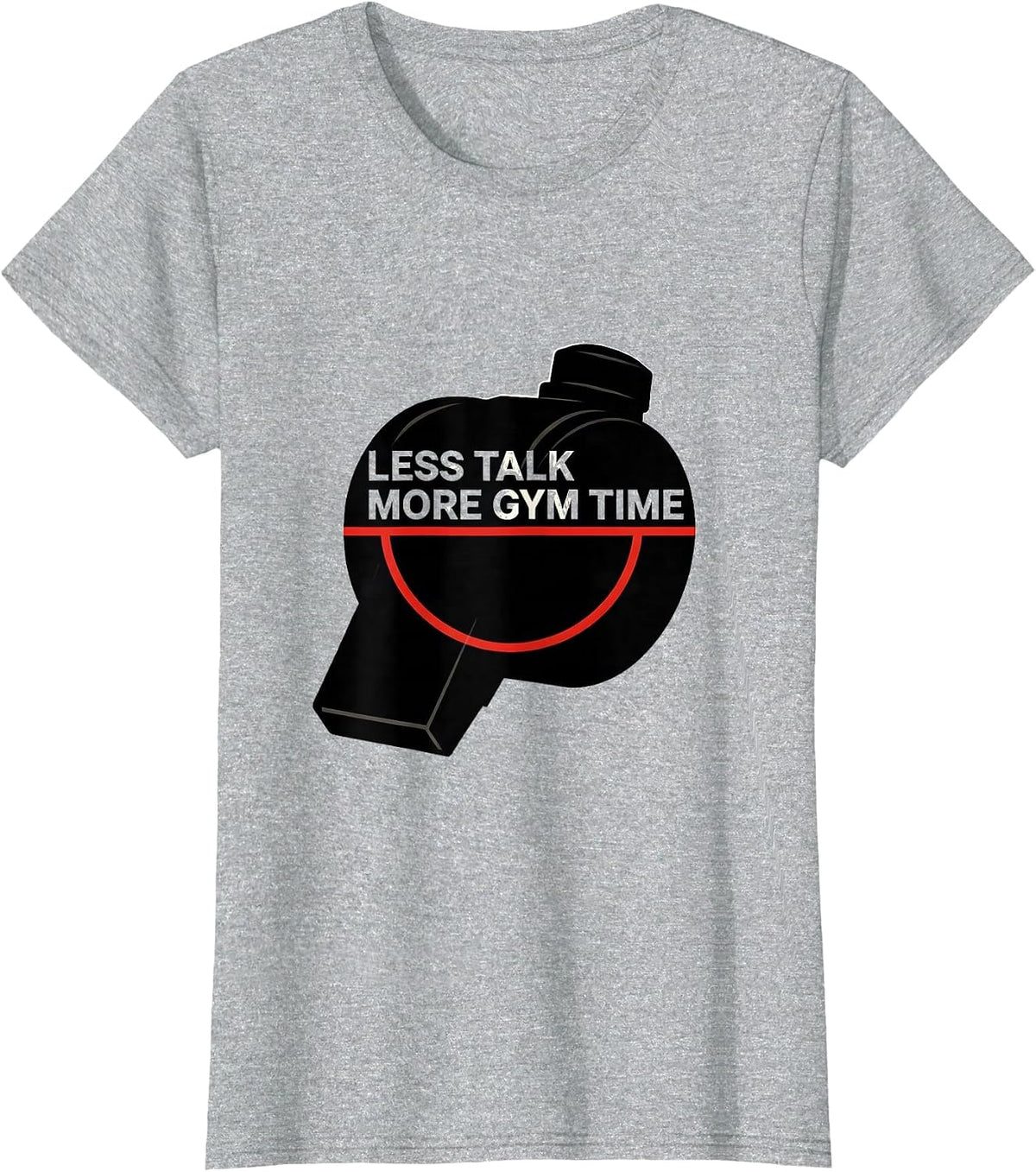 Less Talk More Gym Time Swiss International PE Teacher Back T-Shirt - Heather Grey