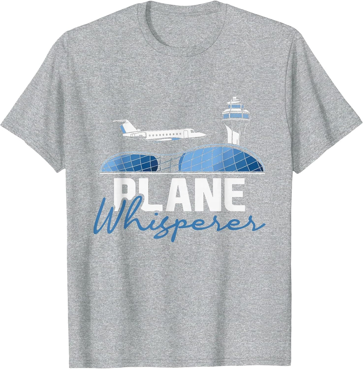 Plane Whisperer - Air Traffic Controller ATC Airfield T-Shirt - Heather Grey