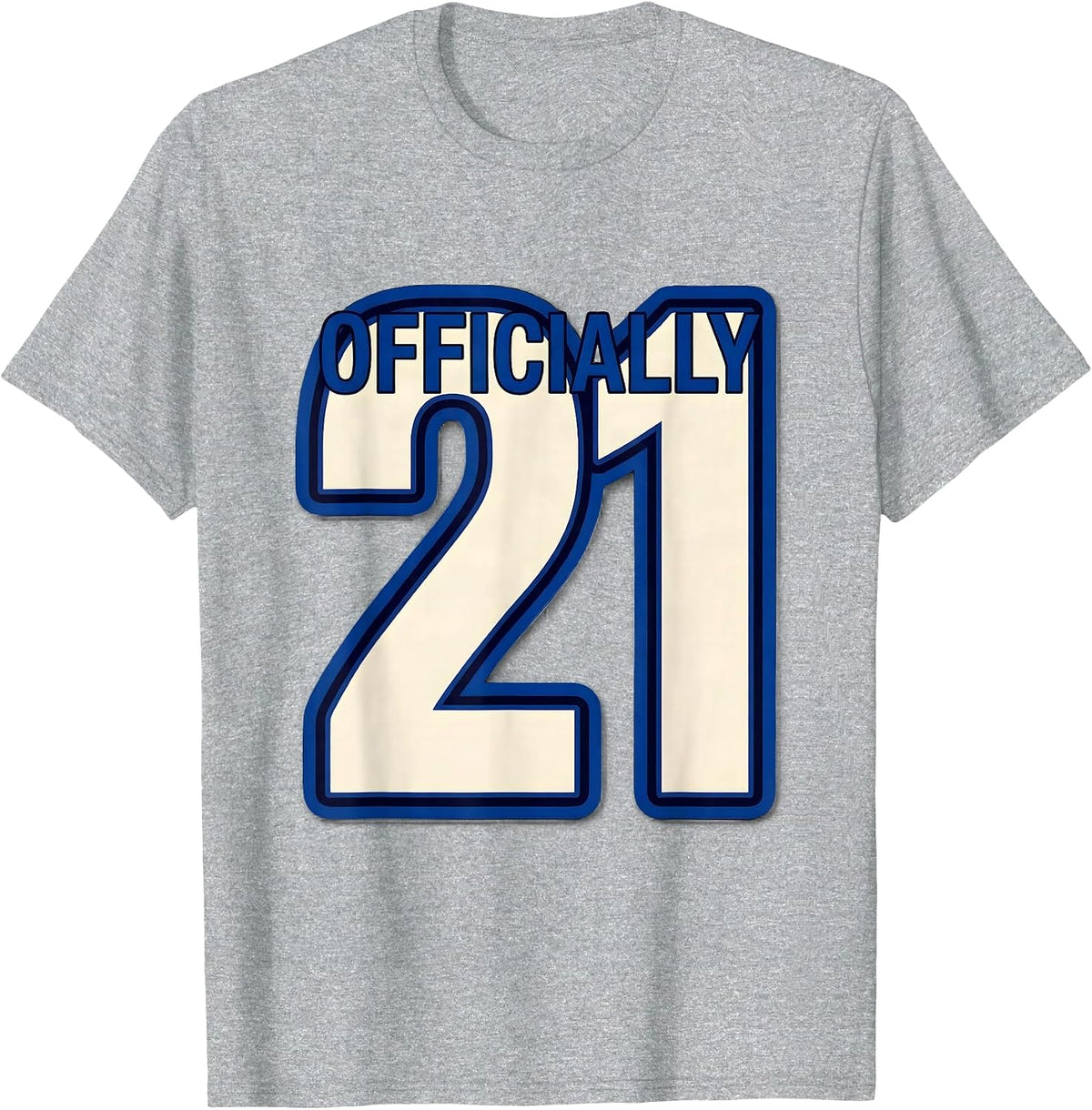 Men's Officially 21 Playful Girly Sweet Teen Milestone Birthday T-Shirt - Heather Grey