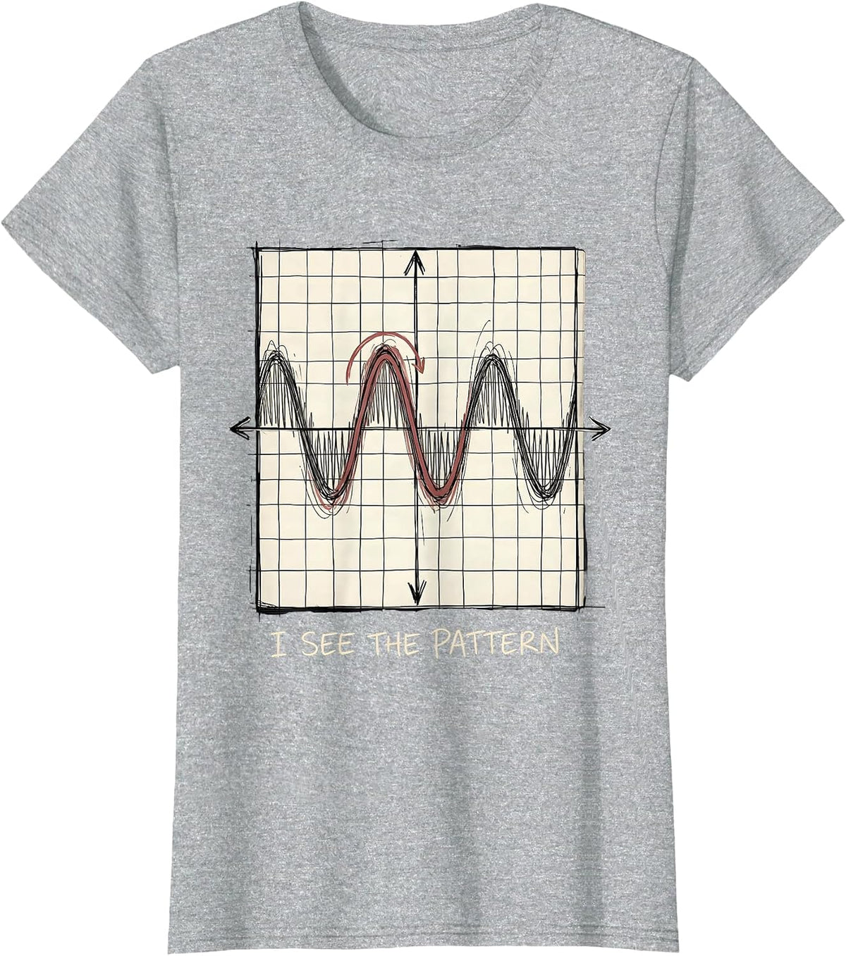 Women's I See The Pattern Funny Math Teacher Joke Nerdy Humor Gift T-Shirt - Heather Grey