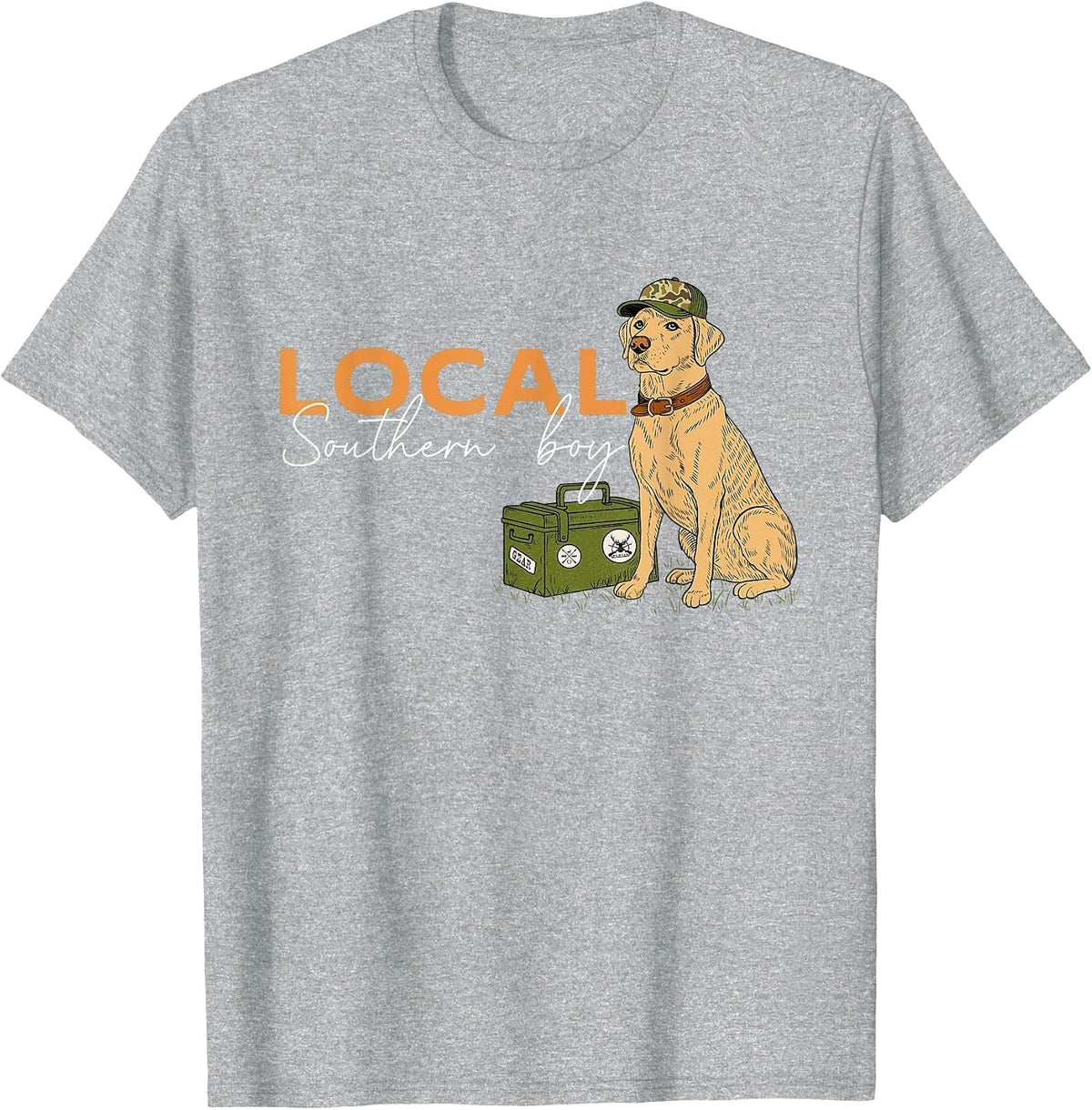 Local Southern Boy - Waterfowl Hunting Lover Hunter T-Shirt - Heather Grey