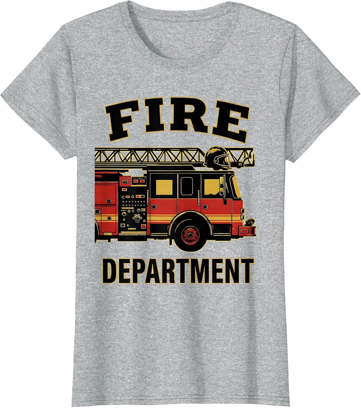 Fire Department Screenprint Poster Firefighter Pride Gift T-Shirt - Heather Grey