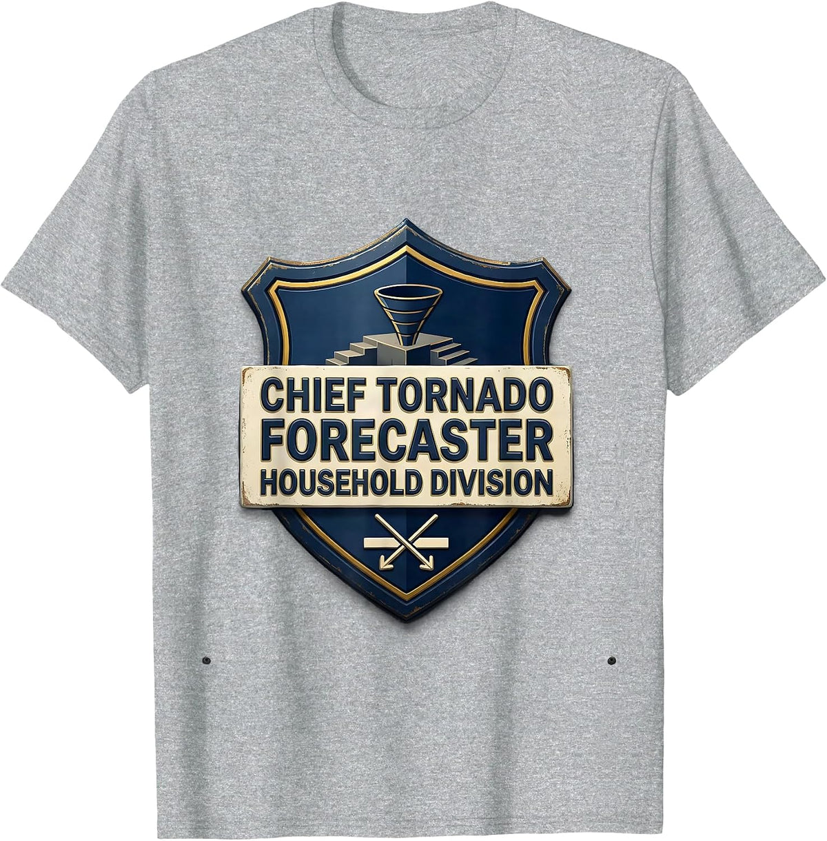 Men's Chief Tornado Forecaster, Household Division Storm Chaser T-Shirt - Heather Grey