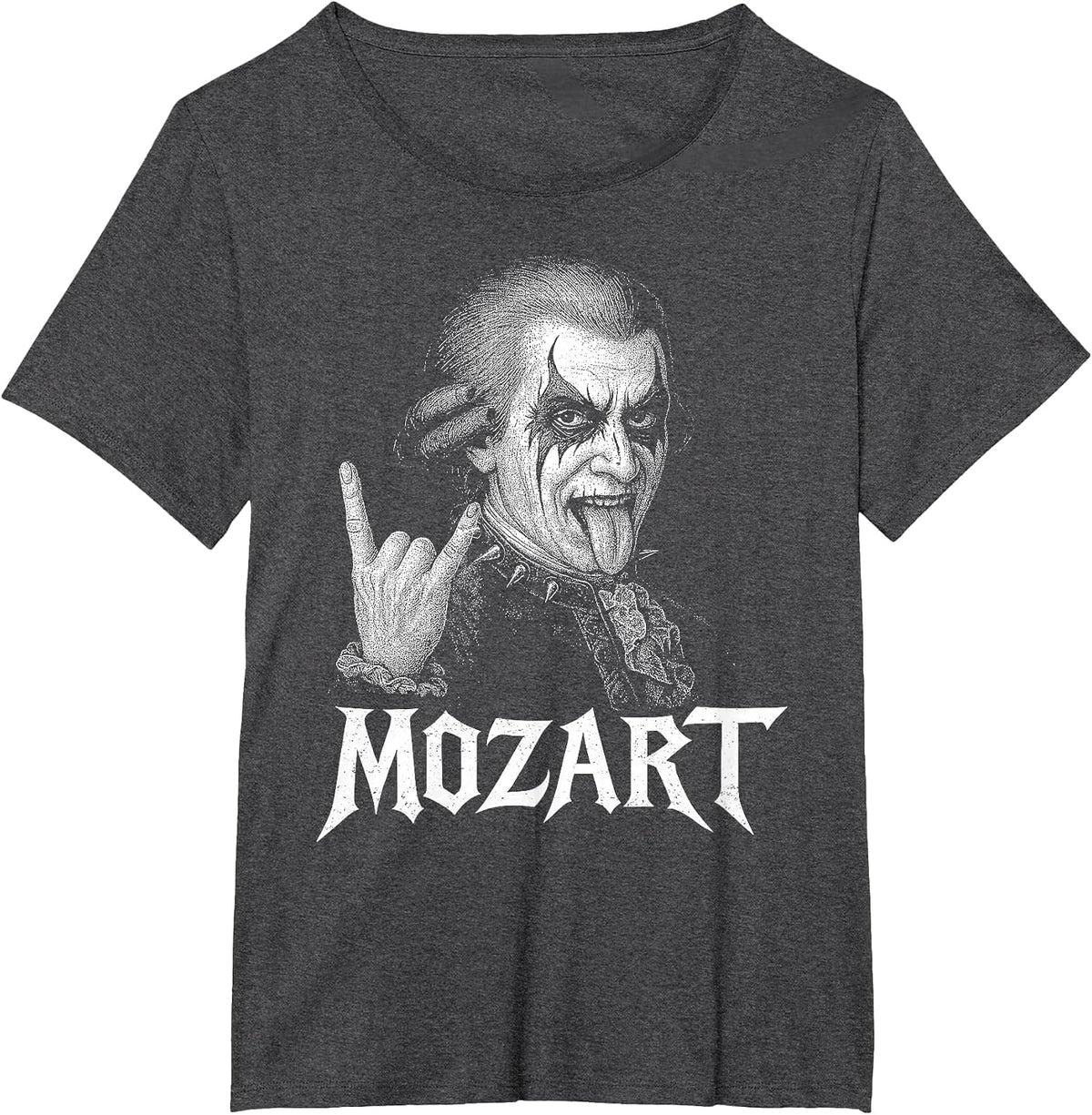 Classical Composer Mozart Music Death Metal Corpse Paint T-Shirt - Dark Heather Grey