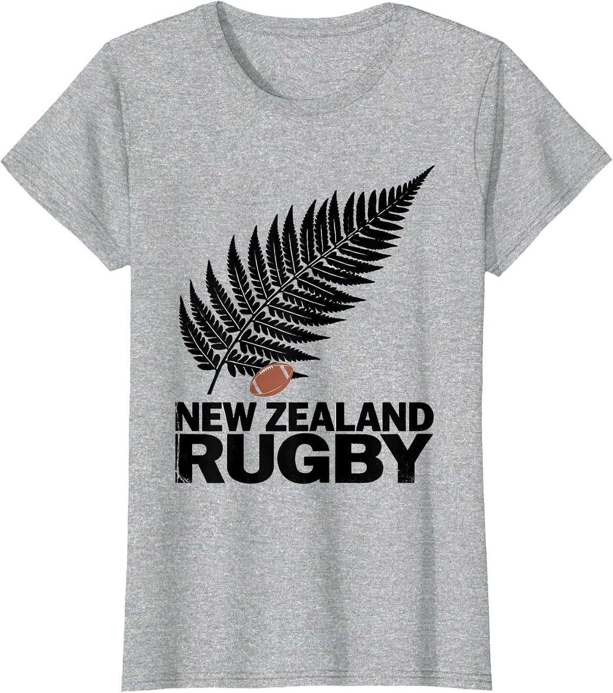 New Zealand Rugby Vintage Fern Icon Kiwi Fan Pride T-Shirt - Heather Grey