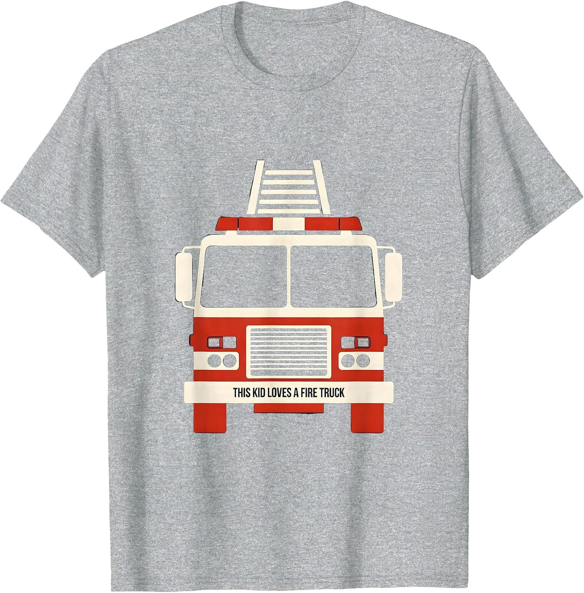 Men's This Kid Loves A Fire Truck Cute Toddler Boy Firefighter T-Shirt - Heather Grey