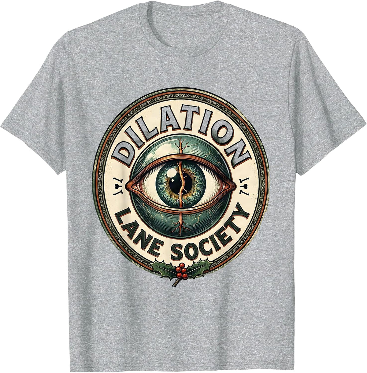 Men's Dilation Lane Society Vintage Funny Eye Doctor Optometrist T-Shirt - Heather Grey