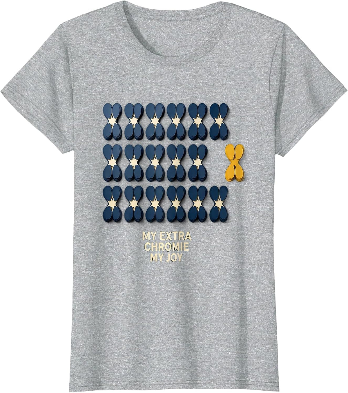 Women's My Extra Chromie My Joy Heartfelt Down Syndrome Awareness T-Shirt - Heather Grey