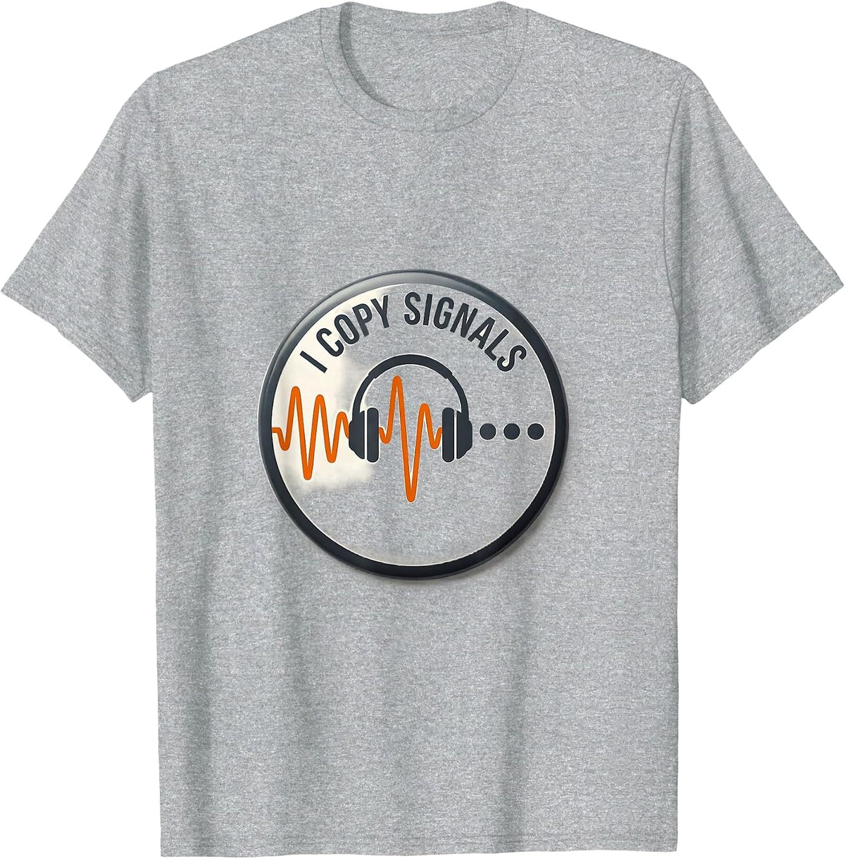 Men's I Copy Signals Minimalist Ham Radio Operator Hobbyist Humor T-Shirt - Heather Grey