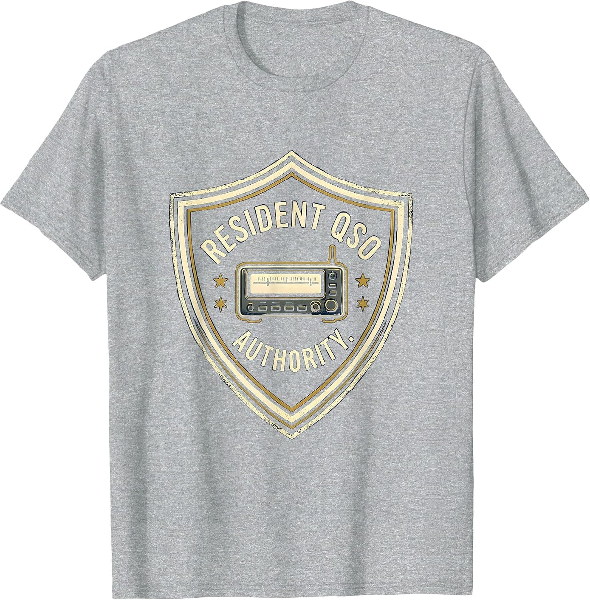 Men's Resident QSO Authority Funny Ham Radio Operator Hobbyist T-Shirt - Heather Grey