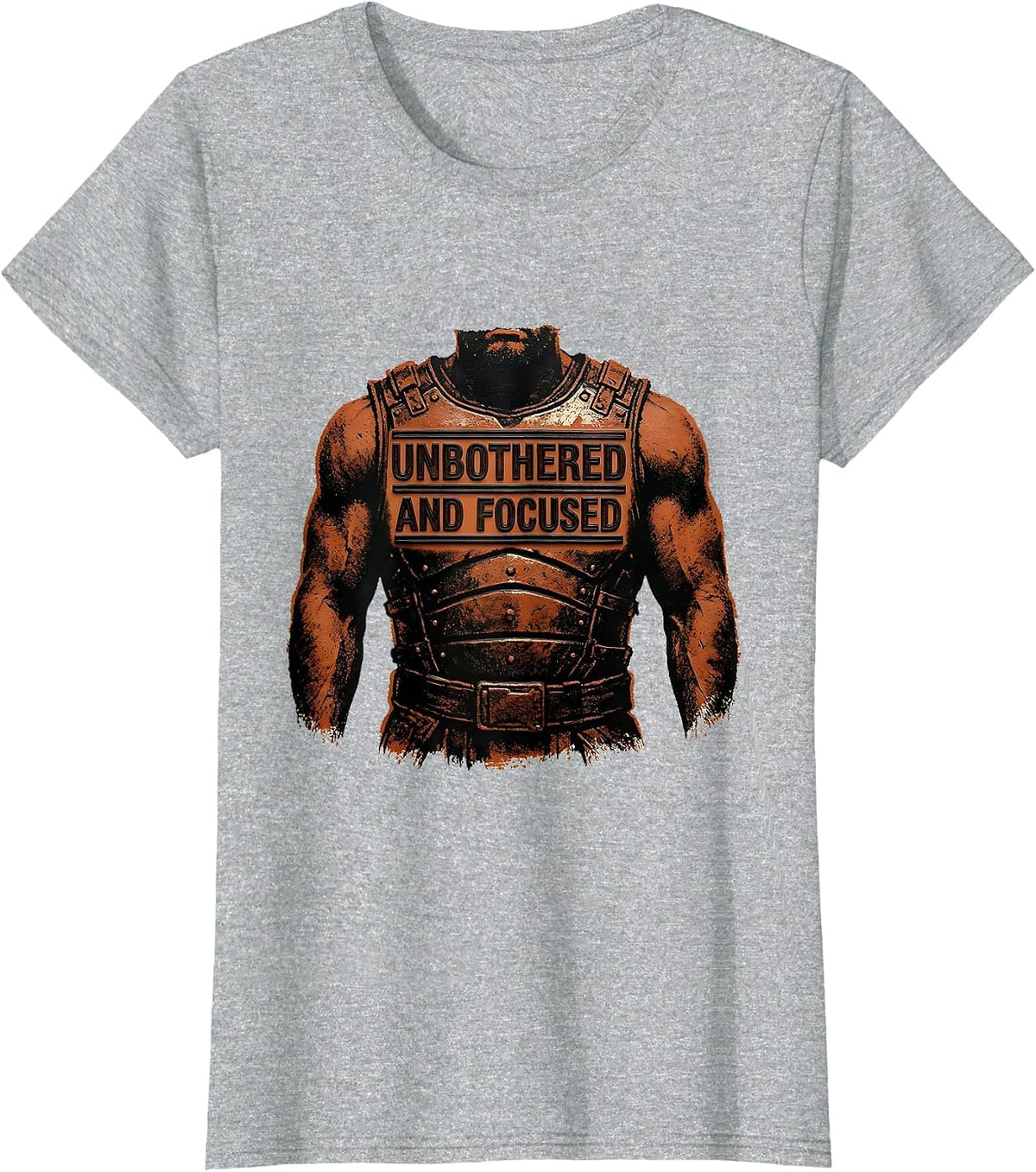 Women's Unbothered and Focused Bold Mindset Design T-Shirt - Heather Grey
