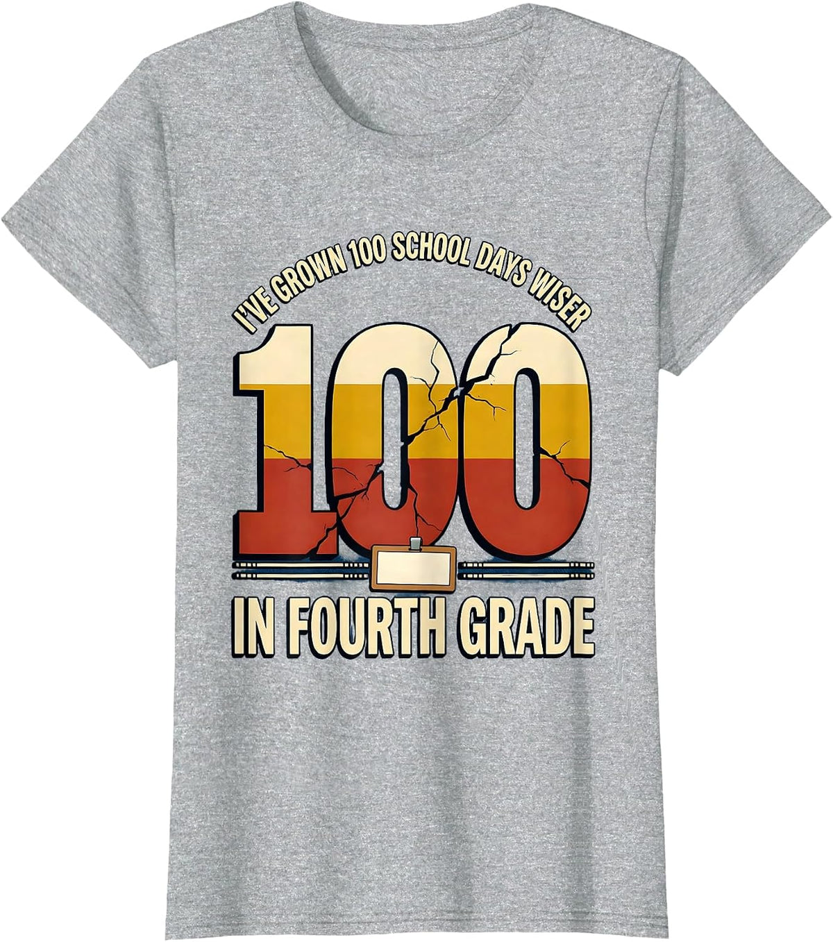 Women's I've Grown 100 School Days Wiser In Fourth Grade Teacher T-Shirt - Heather Grey