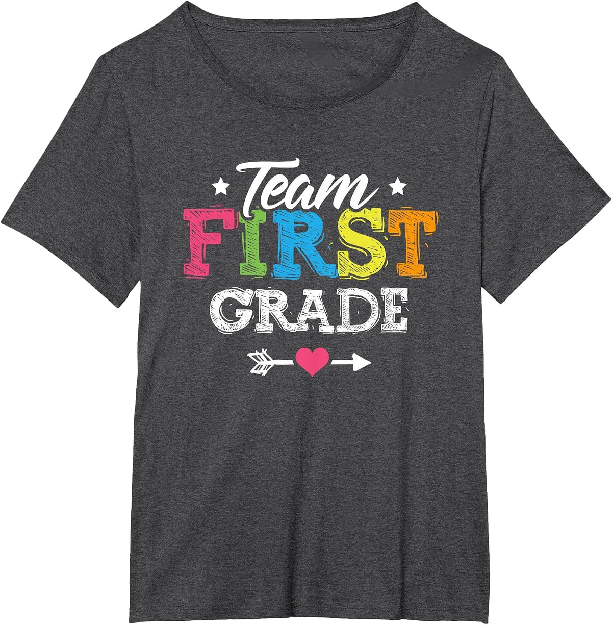 Team First Grade Shirt Teacher Student Kids Back to School T-Shirt - Dark Heather Grey