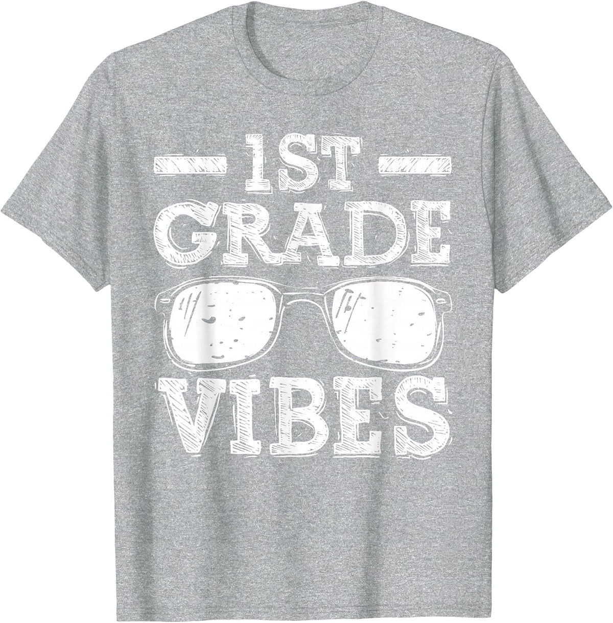 Back to School 1st Grade Vibes, First Day Teacher Children T-Shirt - Heather Grey