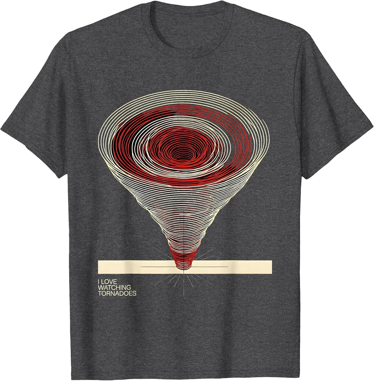 I Love Watching Tornadoes Geometric Storm Chaser Enthusiast T-Shirt - Dark Heather Grey