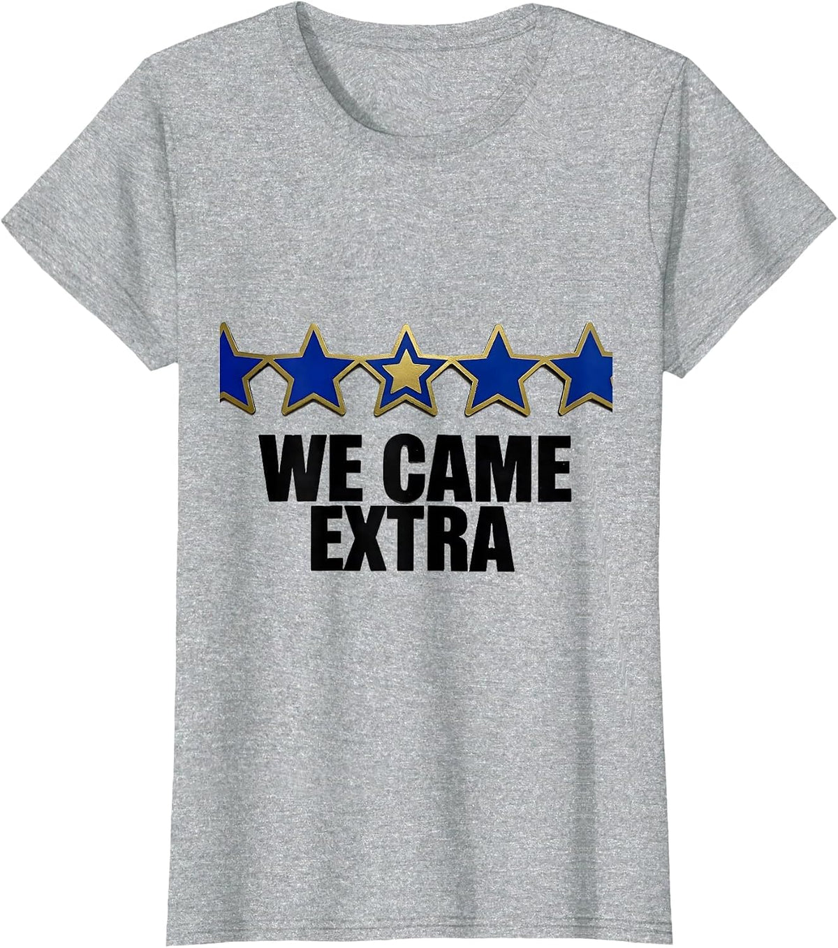 Women's We Came Extra Stencil-Cut Star Badge Down Syndrome Awareness T-Shirt - Heather Grey
