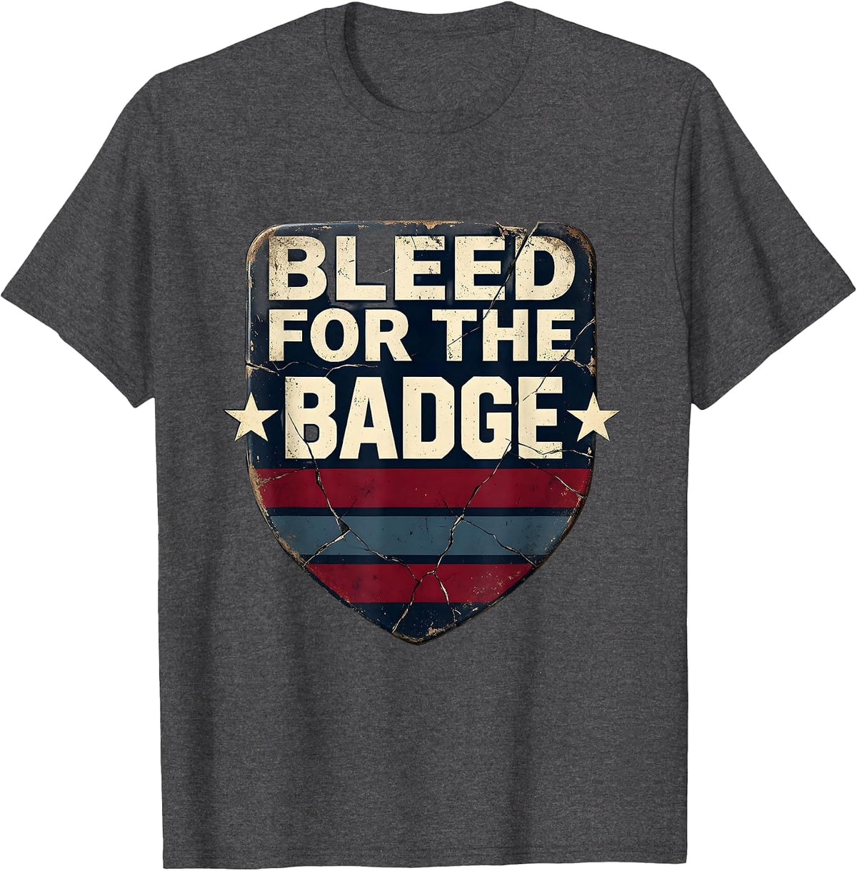 Bleed for the Badge Rugby Design T-Shirt - Dark Heather Grey