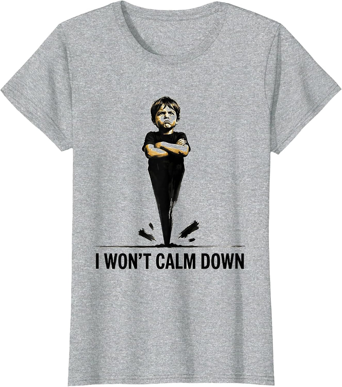 Women's I Won't Calm Down Funny Tornado Storm Chaser Meteorology T-Shirt - Heather Grey
