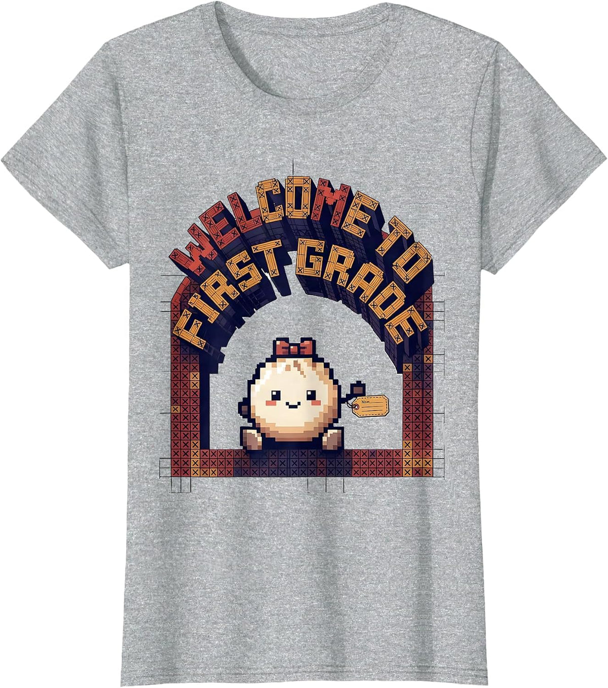 Welcome To First Grade Cute Dumpling Kawaii Back to School T-Shirt - Heather Grey