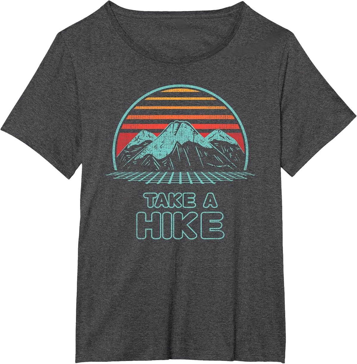 Hiking Retro 80s Style Take A Hike T-Shirt - Dark Heather Grey