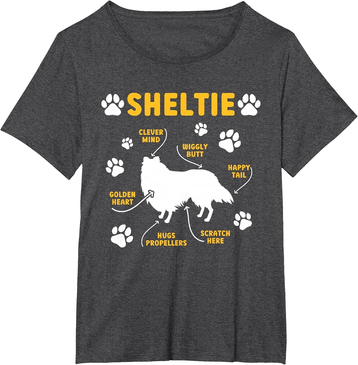 Sheltie Anatomy Shetland Sheepdog Owner Sheltie Lover T-Shirt - Dark Heather Grey