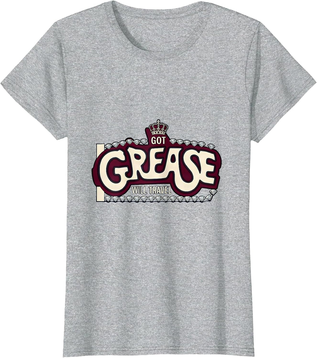 Women's Got Grease Will Travel Mechanic Design T-Shirt - Heather Grey