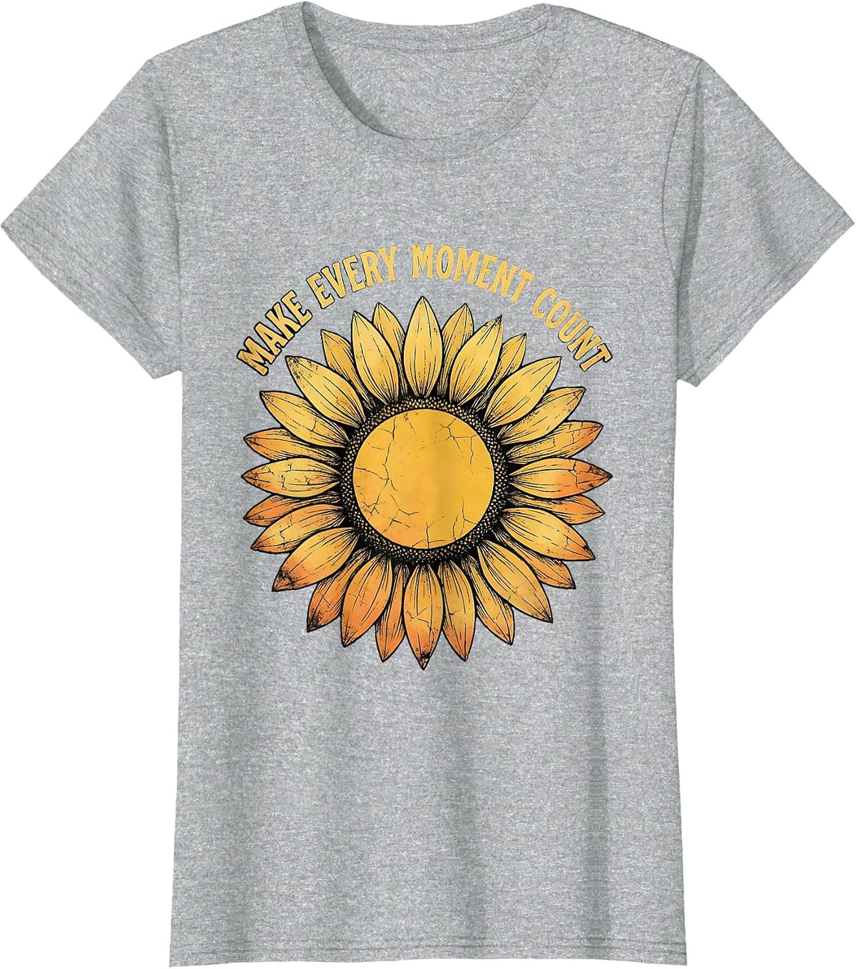 Make Every Moment Count Inspirational Design T-Shirt - Heather Grey