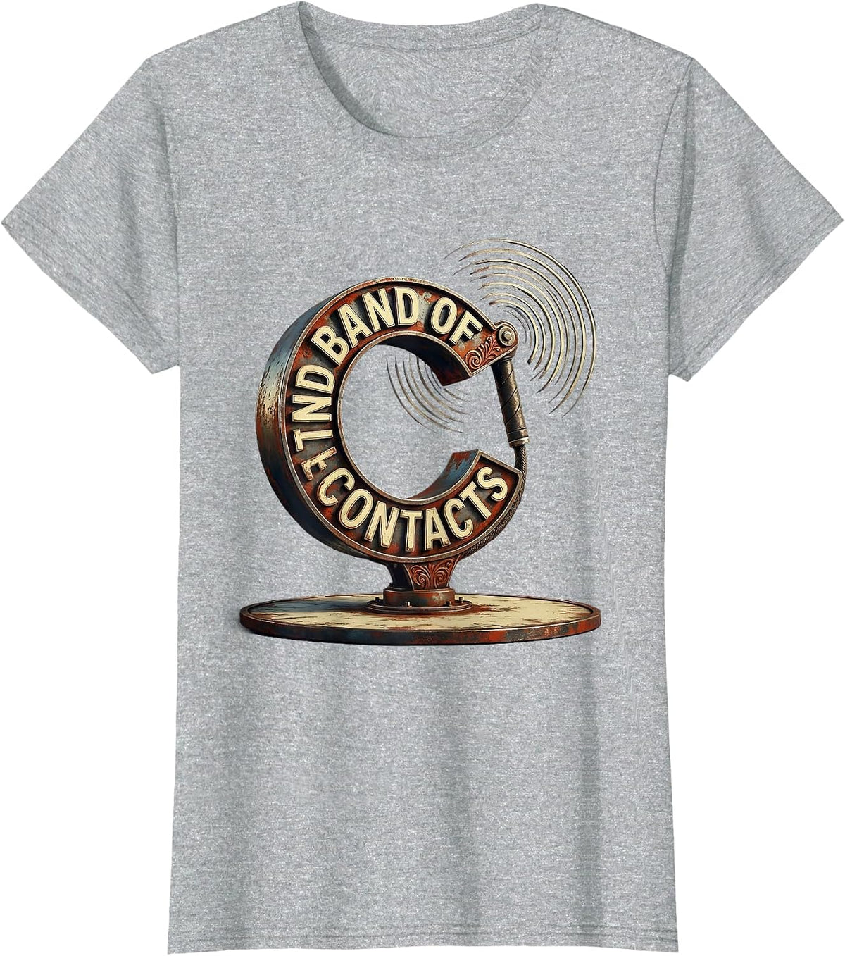 Women's Band Of Contacts Vintage Ham Radio Operator Nerdy Humor T-Shirt - Heather Grey