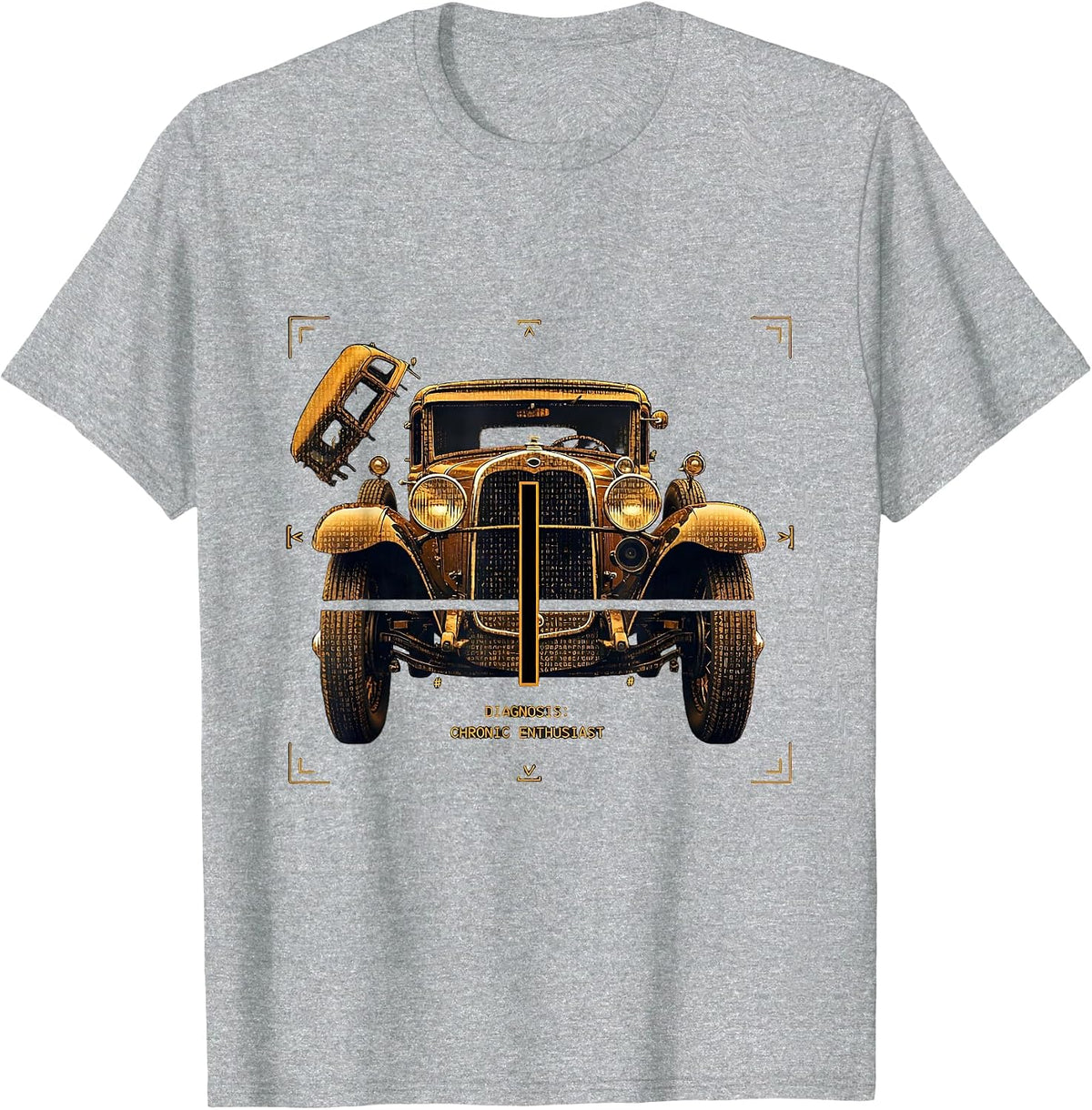 Men's Diagnosis: Chronic Enthusiast Vintage Car Enthusiast Auto T-Shirt - Heather Grey
