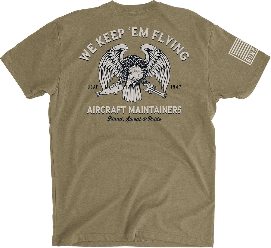 BUNKER 27 U.S. Air Force Aircraft Maintainer AFSC 2A3, T-Shirt - Coyote Brown
