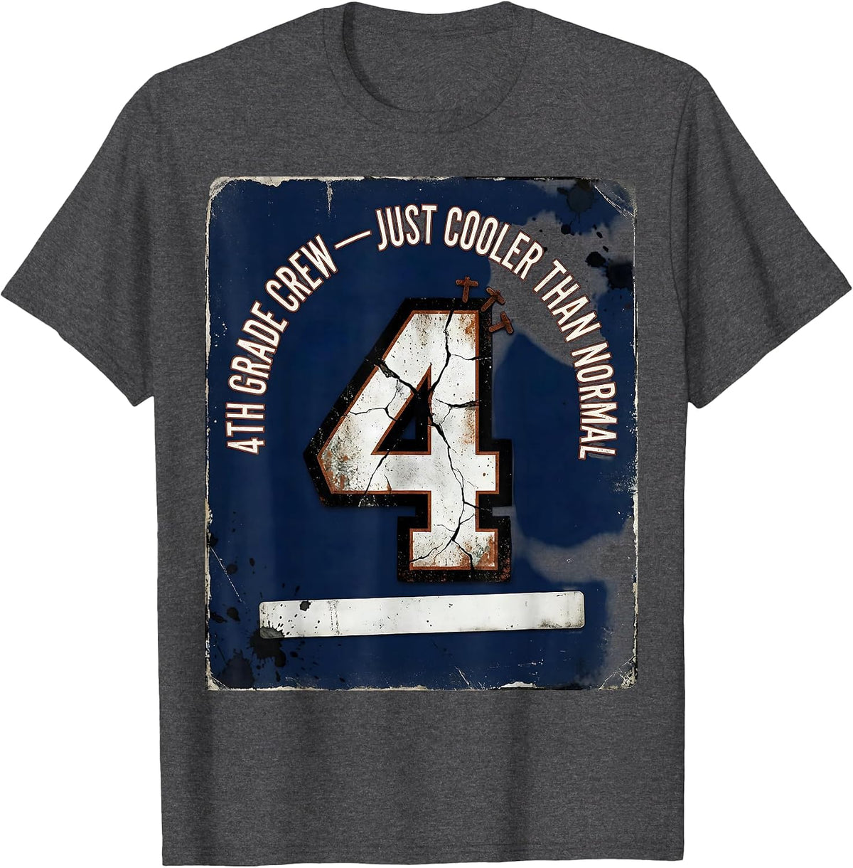 Men's 4th Grade Crew Just Cooler Than Normal Teacher T-Shirt - Dark Heather Grey