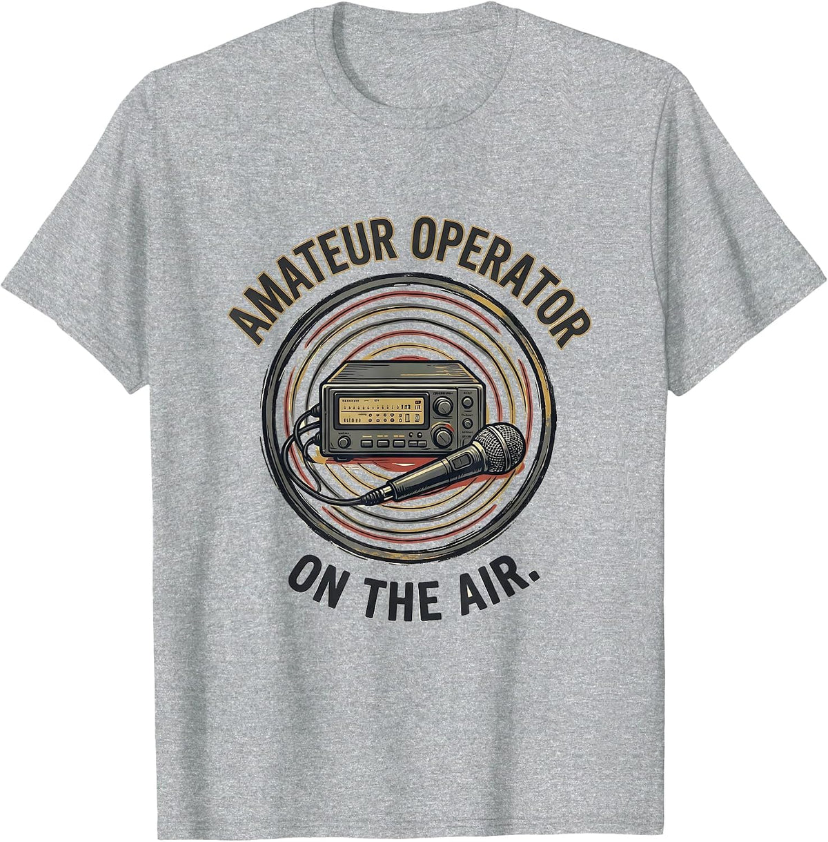 Men's Amateur Operator On The Air Funny Ham Radio Hobbyist Pride T-Shirt - Heather Grey