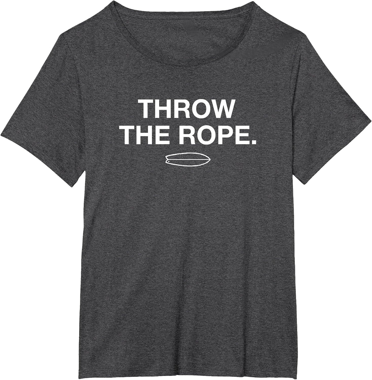 Throw the Rope! Wake Surf Boating Shirt T-Shirt - Dark Heather Grey