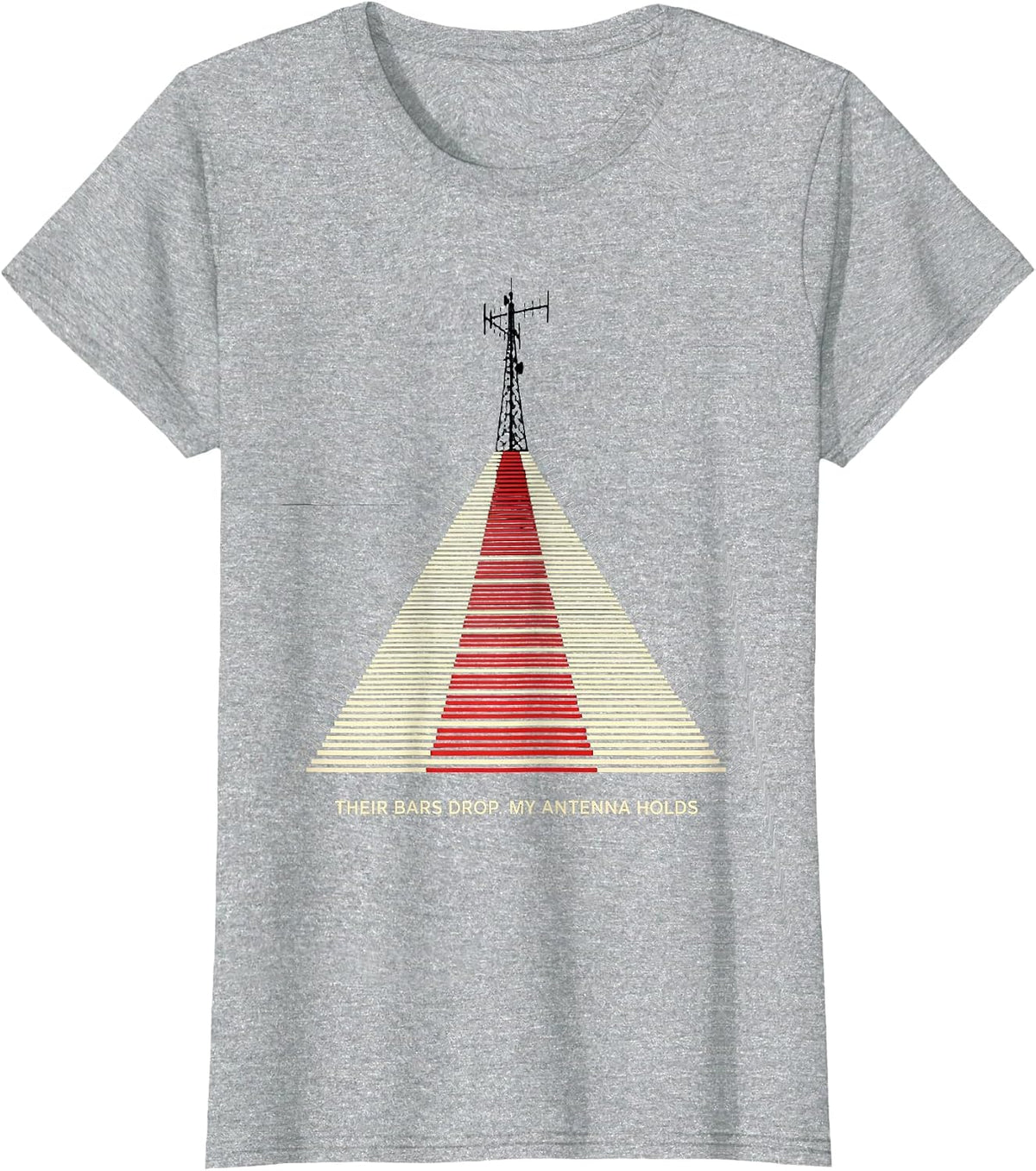 Women's Their Bars Drop My Antenna Holds Funny Ham Radio Operator T-Shirt - Heather Grey