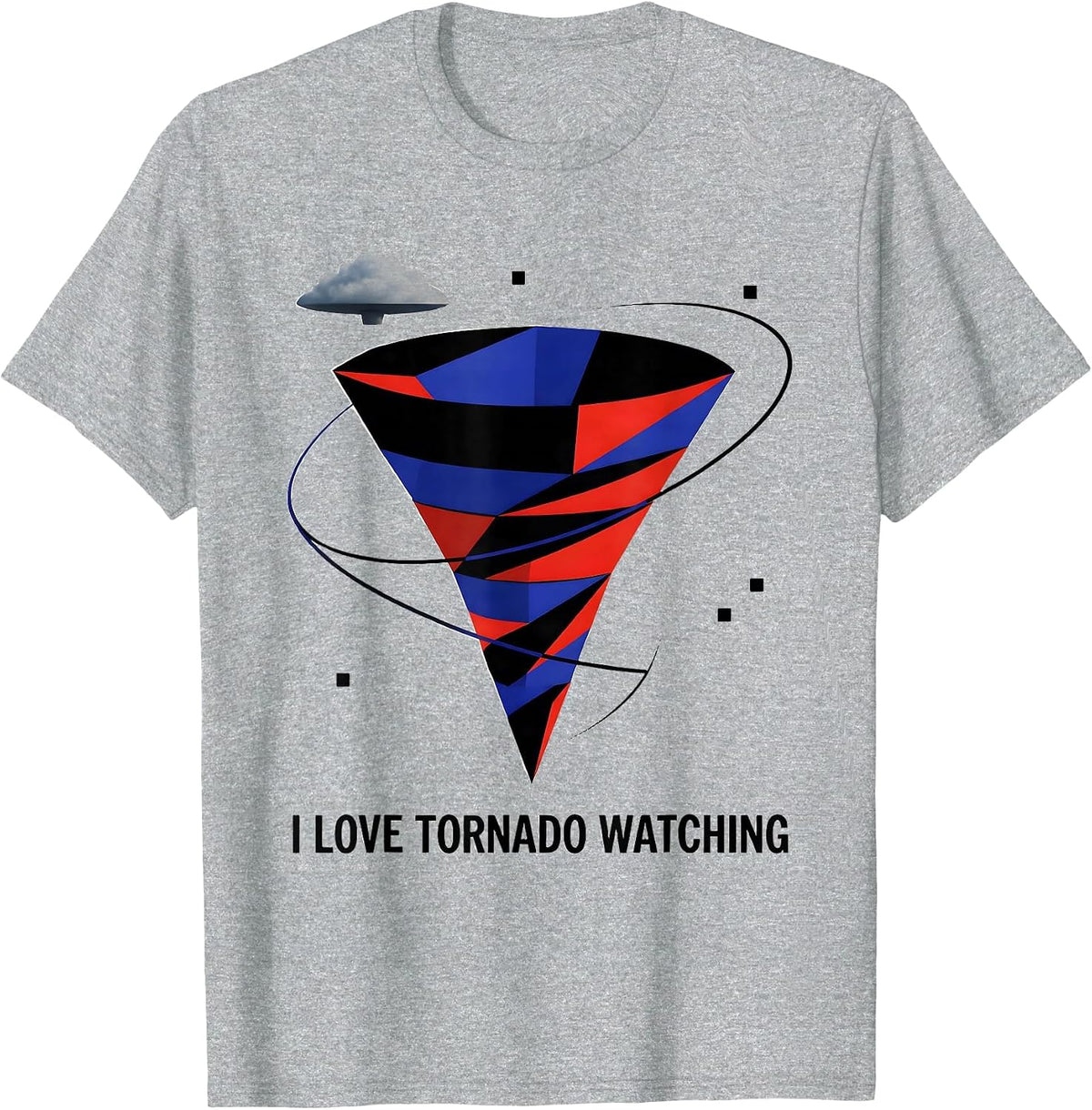 Men's I Love Tornado Watching Bauhaus Modernist Storm Chaser T-Shirt - Heather Grey