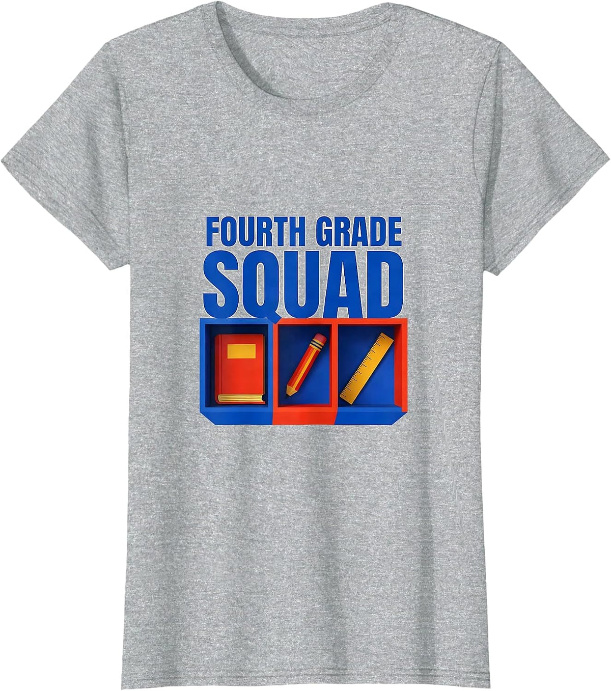 Fourth Grade Squad Geometric Teacher Team Back To School T-Shirt - Heather Grey