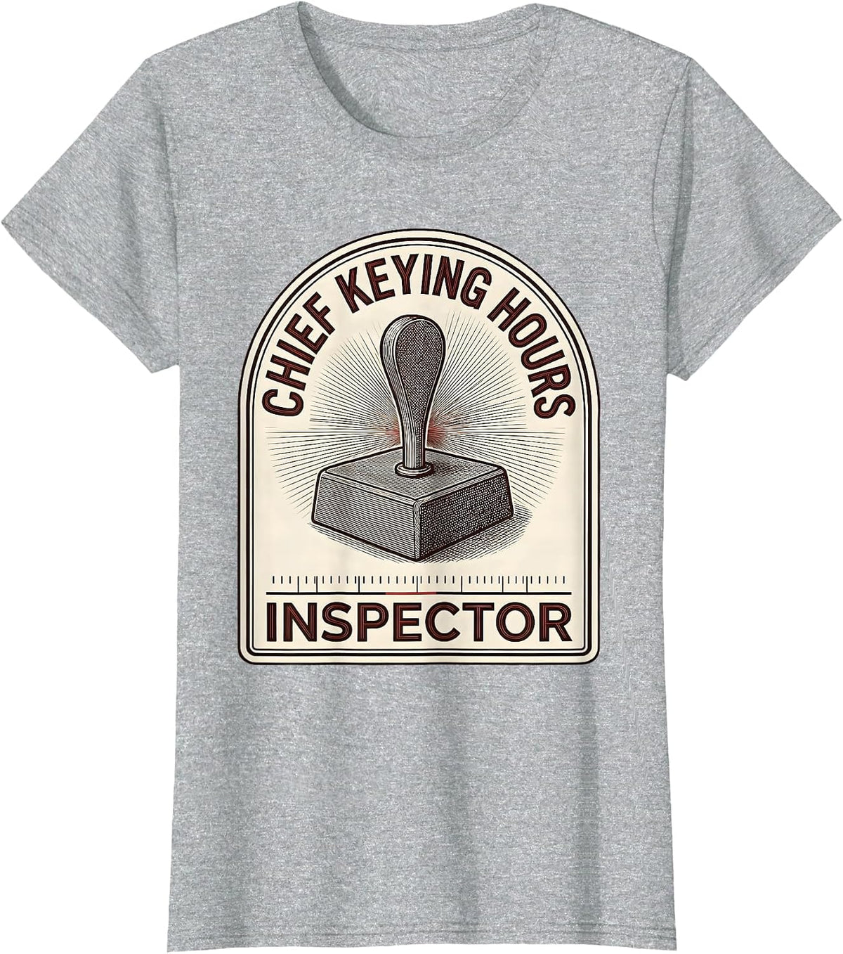 Women's Chief Keying Hours Inspector Funny Ham Radio Operator Humor T-Shirt - Heather Grey