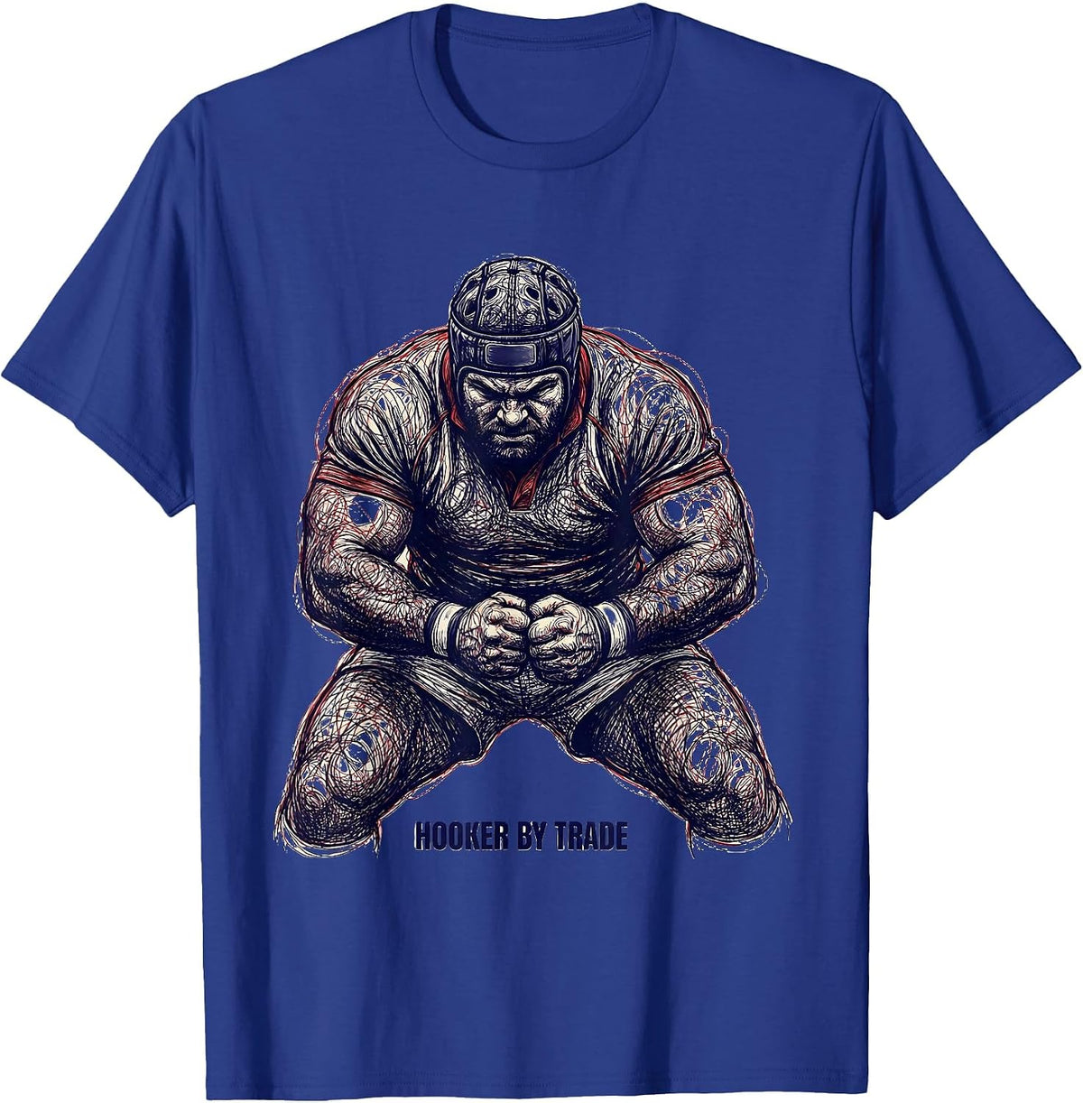 Hooker By Trade Rugby Player Design T-Shirt - Royal Blue