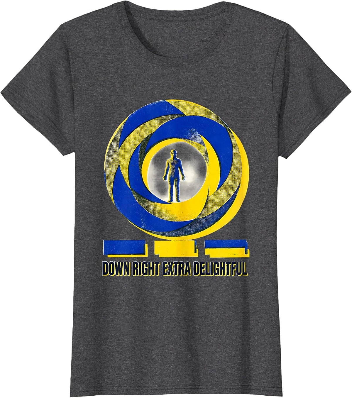 Women's Down Right Extra Delightful Risograph Down Syndrome T-Shirt - Dark Heather Grey