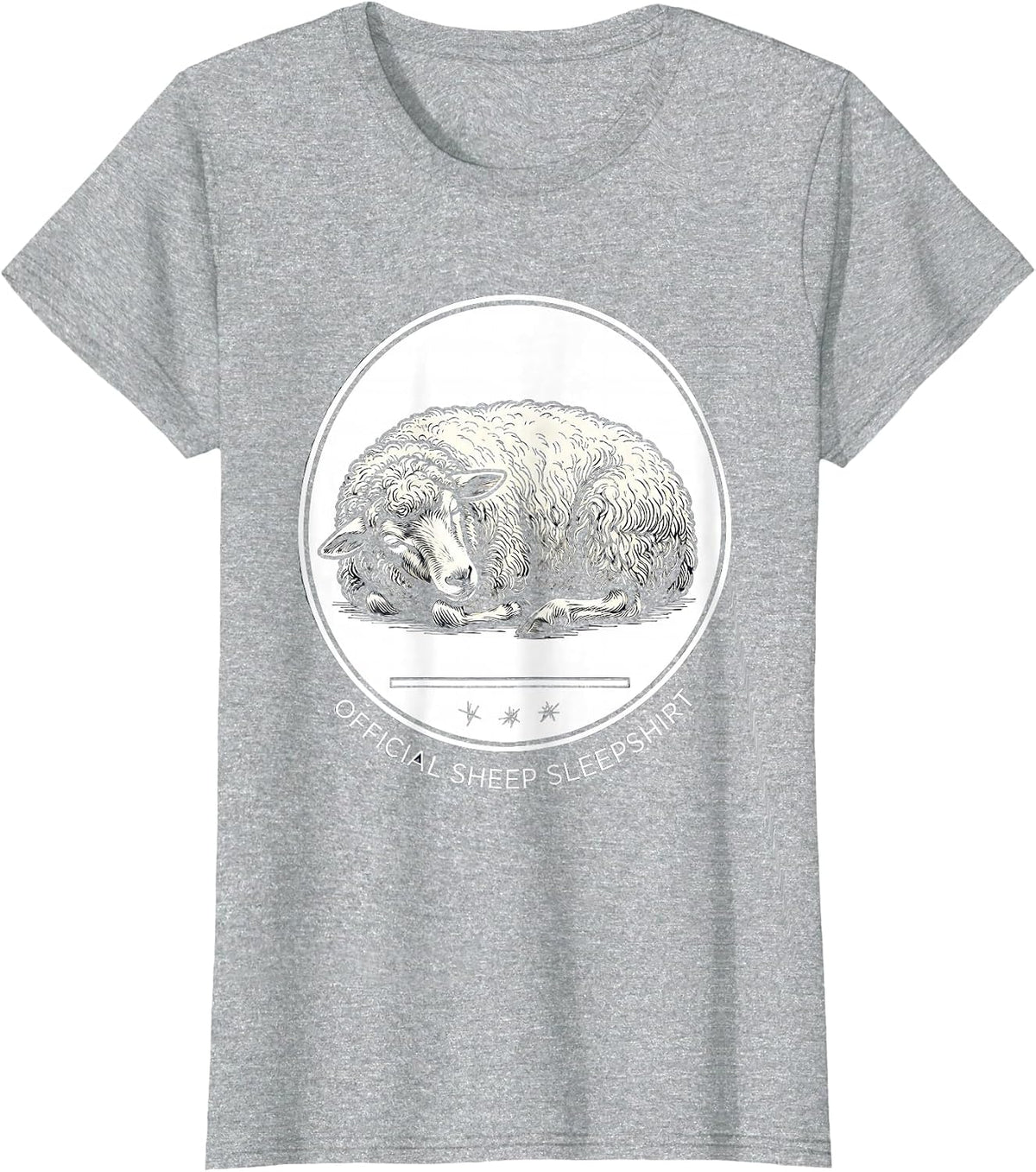 Women's Official Sheep Sleepshirt Funny Animal Lover Pajama T-Shirt - Heather Grey
